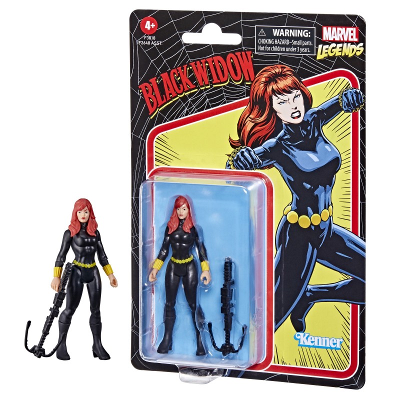 Hasbro Marvel Legends Series Retro 375 Collection, figurine Black Widow de  9,5 cm, 1 accessoire