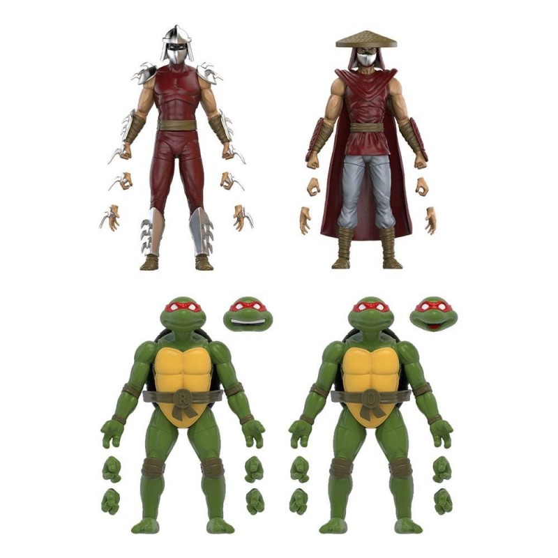 Tortues Ninja pack 4 figurines BST AXN Mirage Comics Shredder & Turtles Exclusive 13 cm