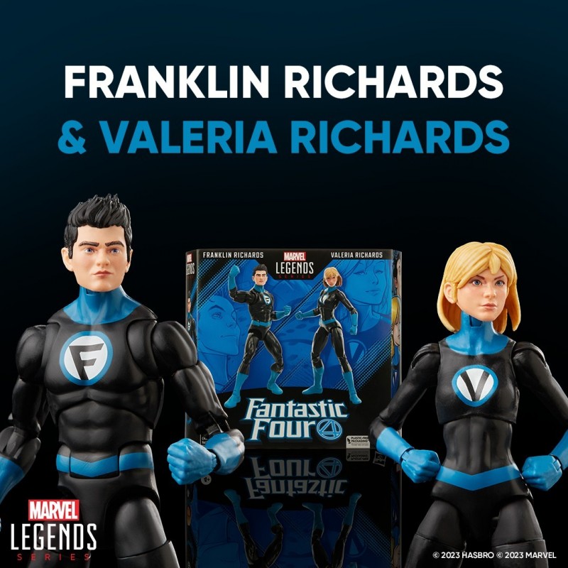 + PRECOMMANDE + - Hasbro Marvel Legends Series 15cm  Figurines Franklin Richards et Valeria Richards