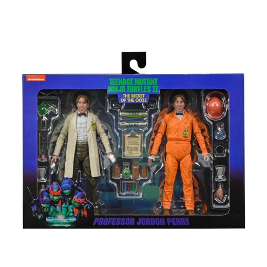 + PRECOMMANDE + - TMNT II: The Secret of the Ooze 2-Pack figurines Lab Coat Professor Perry and Hazmat Suit Professor Perry 18 c