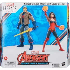 Figurine Marvel Legends Series 15 cm Black Knight et Sersi Avengers 60e Anniversaire